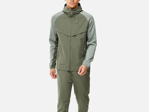 Nouveautés Survêtement en coton léger à fermeture éclair personnalisé pour hommes Style vintage d'hiver Vêtement ample coupe-vent deux pièces - Product Image 3