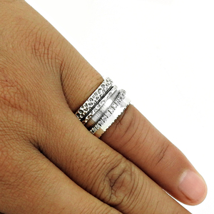 Amazing Cubic Zirconia Handmade <b>Ring</b> 925 Sterling Oxidised <b>Silver</b> <b>Statement</b> Wholesale <b>Rings</b> for Her Indian Jewelry Manufacturer - Product Image 3
