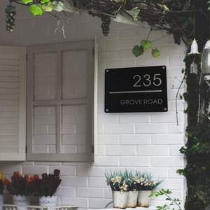 Mat Noir & Or <span class=keywords><strong>Miroir</strong></span> Numéro Adresse Signe Numéro de Maison et Nom <span class=keywords><strong>Plaque</strong></span> Murale Coupe Acrylique Numéro de Maison Signe - Product Image 3