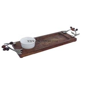 Más vendidos, artículos de cocina hechos a mano grandes de madera de teca, bandejas para servir alimentos y dulces, bandejas de comida de diseñador maravilloso, regalos de boda - Product Image 2