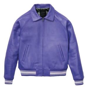 Chaqueta de Cuero Personalizada Estilo Bomber |   Ropa de Abrigo de Invierno Estilo Universitario Premium, Cuello Alto, Logotipo Frontal, Relieve Térmico para Hombre - Product Image 1