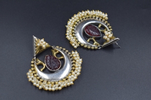 Unique Design <b>Silver</b> Oxidized Golden Dual Tone Indian Jewelry <b>Earrings</b> <b>For</b> <b>Women</b> and Girls - Product Image 4