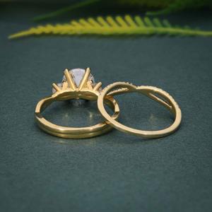 Oferta Especial: Conjunto de Novia de Oro de 14k con Diamante Cultivado en Laboratorio con Certificación IGI VVS y Anillo de Bodas Infinito para Mujer a Bajo Precio - Product Image 6