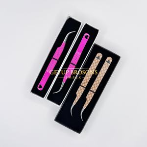 Meilleures pinces à cils antistatiques de précision GETUP BROSONS IMPEX, en acier inoxydable, à pointe lisse, avec revêtement en papier, design élégant - Product Image 3