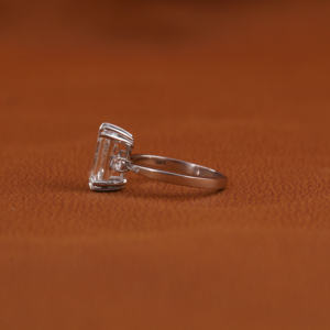 Anillo de Bodas de lujo de platino Corte Esmeralda Laboratorio Cultivado Diamante Compromiso Solitario Corte redondo Diamante IGI Anillo certificado - Product Image 2