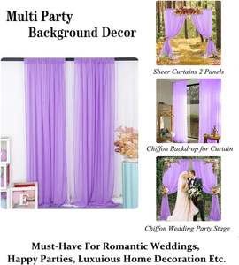 चिफऑन पृष्ठभूमि पर्दा-2 पैनल शादी की पृष्ठभूमि ड्राप - Product Image 4