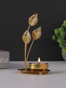 Soporte de vela con diseño de hojas, soporte de luz de té para el hogar, soporte de vela para Diwali, soporte de iluminación, eventos, candelabro decorativo Diwali - Product Image 3