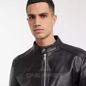 2025 mode hiver Original veste en cuir en gros ourlet détachable hommes veste à manches longues en plein air noir rouge manteau par un Apex - Product Image 3