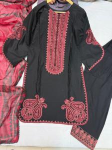 Nueva llegada Farshi Shalwar con material de algodón bordado Kameez Salwar & Emb Lawn Dupatta Anarkali - Product Image 3