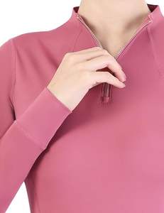 Chemise d'équitation pour femmes, manches longues, chemises d'équitation avec fermeture éclair 14, chemise de sport équestre - Product Image 2