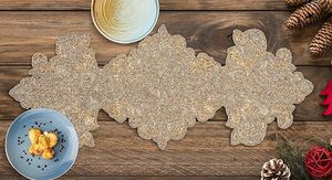 Handmade Christmas Decorative Beaded <b>Runner</b> Placemat Knitted <b>Dining</b> <b>Table</b> Mat with Fancy Leaves Design for Weddings Holidays - Product Image 6