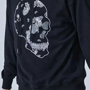 เสื้อฮู้ดผู้ชายผ้าฝ้ายผสมขนแกะแบบขายส่ง OEM ดีไซน์สวยประดับเพชรปักลายพิมพ์ดิจิทัลสีพื้นสำหรับฤดูหนาว - Product Image 6