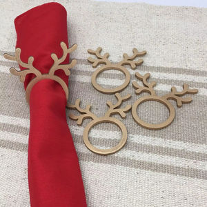 Anillo para Servilletas de Reno Metálico, Diseñado para Resaltar la Decoración de Temporada con un Fuerte Atractivo Visual Festivo - Product Image 1