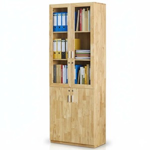 THS68012 ตู้เก็บเอกสารประตูไม้ MDF สไตล์มินิมอล 80x40x220 ซม. ล็อคได้ ปรับได้ ใช้ในสำนักงาน ไม้ยางพารา - Product Image 2
