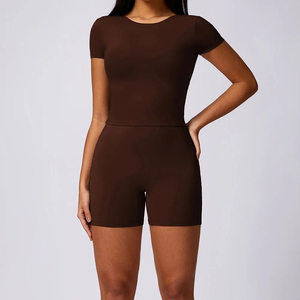 Ropa de gimnasio para mujer, 2 uds., conjunto de Yoga sin costuras, entrenamiento, Fitness, Top corto de manga larga, mallas de cintura alta, traje deportivo - Product Image 3