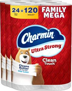 CharminUltra Strong Clean Touch <b>Toilet</b> Paper, 24 Family Mega Rolls = 120 Regular Rolls - Product Image 6