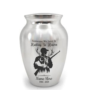 Urnes de chasse au cerf personnalisées en acier inoxydable urne décorative gravée de taille personnalisée pour adultes cendres humaines argent - Product Image 4