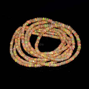 Perlas Sueltas Naturales de Ópalo de Etiopía, Facetadas en Forma de Rondelle, 5mm - Product Image 2