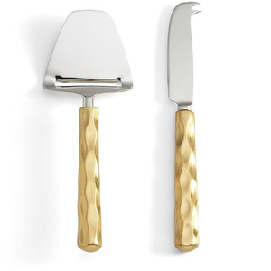 Juego de cuchillos de queso de mármol blanco chapado en oro de acero inoxidable personalizado de Metal de estilo lujoso para uso en mesa de cocina de Hotel Resort - Product Image 6