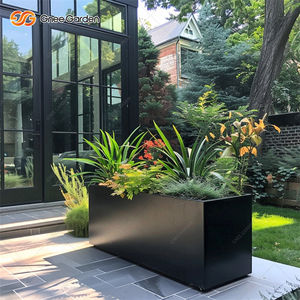 Jardinière en acier galvanisé noir de 110 L, robuste, pour extérieur, vente directe d'usine - Product Image 6