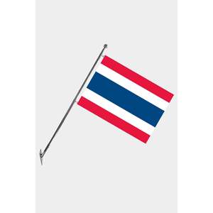 Thailand Telescopic Flagpole <b>Set</b> with Wall-Mount Durable Polyester Digital Printed Graphics - Product Image 1