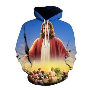 Customized Heavy Cotton <b>Christian</b> <b>Hoodie</b> Plus Size Street Wear Comfortable Fit Autumn Puff Printing Custom Logo Sets High - Product Image 1