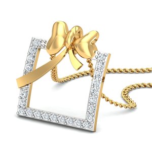 New Design Zircon Pendant Minimalist Bow Necklace Boho Brass Jewelry For Women 18k Gold Plated Geometric Charm Wholesale/OEM/ODM - Product Image 3
