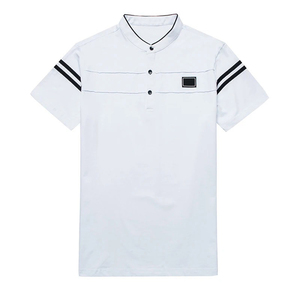 Camiseta Formal de Verano para Hombre, Personalizada, de Algodón de Punto, Transpirable, Cuello Alto, Manga Corta, Diseño Cómodo - Product Image 1