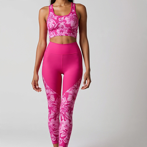 Hauts et leggings courts à sublimation Pantalons amples de jogging et d'entraînement Soutien-gorge de yoga Leggings imprimés Ensembles deux pièces pour femmes - Product Image 5