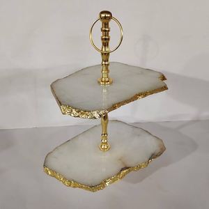 ที่ตั้งโชว์คัพเค้กหินอาเกตสีขาวขนาด10นิ้วทำจากไม้สำหรับวางเค้กของหวานเค้กหรูหราสำหรับงานนำเสนอ - Product Image 6