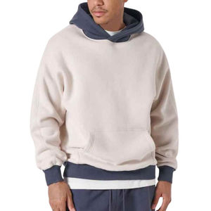 Vente chaude hommes automne coton/Polyester polaire sweats décontracté mode manches régulières solide col à capuche personnalisable - Product Image 1