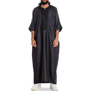 Ligero Jubba Premium Ropa islámica para hombres Elegante atuendo árabe Tela transpirable Thobes Casual Secado rápido A granel Tamaño XS para - Product Image 6