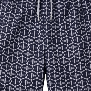 Shorts de bain recyclés pour hommes, motif abstrait noir, séchage rapide, avec cordon de serrage à la taille et poches - Product Image 6