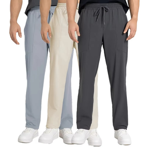 Pantalons pour hommes de couleur unie tissu de qualité supérieure Logo personnalisé pantalons et pantalons de sports de plein air pour hommes décontractés à coupe ajustée - Product Image 2