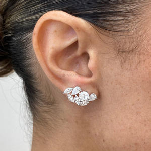 ต่างหูเพชรแท้จากห้องปฏิบัติการที่ได้รับการรับรองจาก IGI ทอง 10k 14k 18k ดีไซน์เครื่องประดับชั้นดี มีตัวเลือกทองคำแท้สีเหลือง สีโรสโกลด์ และสีขาว สำหรับวันเกิด - Product Image 4