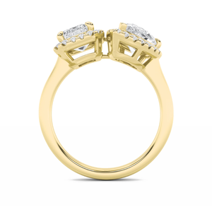 แหวนหมั้นเพชรโต4กะรัตรูปลูกแพร์และมรกต14K สีทองคำขาว F VVS2ความชัดเจน - Product Image 4