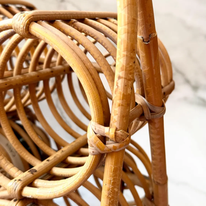 Porte-bouteilles de vin en rotin, rotin naturel, fait à la main, rangement de vin sur table - Product Image 3