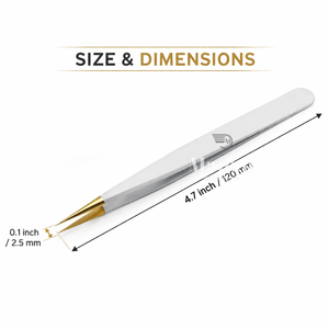 Pince à cils droite de qualité supérieure, pointe de précision dorée, outil d'extension de cils en acier inoxydable, outil de beauté - Product Image 5
