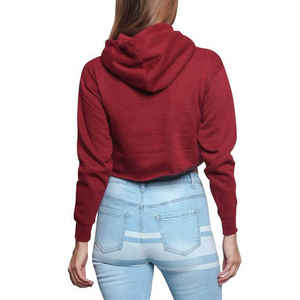 Sudadera Corta Beige para Mujer al por Mayor, Sudadera de Felpa de Algodón, Logotipo Personalizado, Manga Larga, Estampada, Lisa, con Capucha, para Invierno - Product Image 4