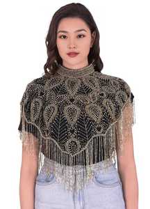 Vestido de fiesta de noche con flecos bordado a mano multiusable, diseño perfecto para ropa de Club, lujosa capa brillante pesada con cuentas a mano - Product Image 4