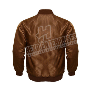 Chaqueta de béisbol de satén personalizada de alta calidad para hombres Bomber de invierno con lana y lona Suministro de fábrica Sublimación Jumper - Product Image 4