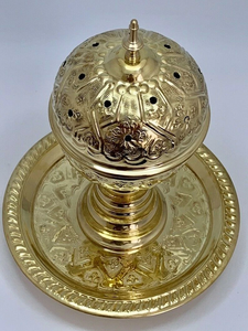 Brûleur d'encens islamique Bakhoor, porte-oud arabe, écologique, 100% naturel, en métal, pour la maison et les lieux de prière religieux - Product Image 4