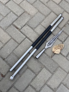 Lance médiévale artisanale en forme de feuille |   Lance en acier de style viking |   Cosplay, LARP et décoration murale avec fourreau - Product Image 6