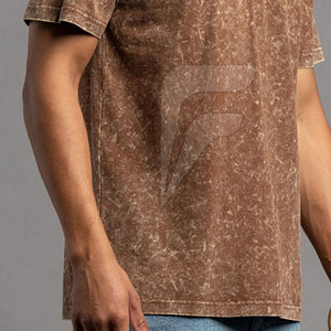 เสื้อยืดแฟชั่นสีพื้นพิมพ์ลายแบบย้อมสีเอซิด คอกลม สไตล์ลำลอง ผลิตจากผ้าฝ้าย 100% ผลิตในปากีสถาน ทรงหลวม ระบายอากาศได้ดี แห้งเร็ว สำหรับผู้ชาย - Product Image 5