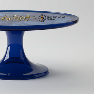แท่นวางเค้กเรซิ่นทำด้วยมือสีน้ำเงินมีสไตล์สำหรับของหวานและของตกแต่ง - Product Image 4