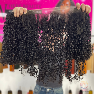 วิกต่อผมมนุษย์100% ผมมนุษย์เรียงตามแนวได้ปรับแต่งได้สำหรับผมต่อแบบหยิกของพิกซี่ - Product Image 4