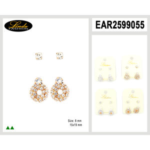 Orecchini a Piramide Linda Fashion, Placcati in Oro, in Lega di Zinco 5.6X2.5 Cm, Gioielli da Festa per Donne - Product Image 2