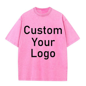 T-shirt délavé à l'acide avec impression de votre propre logo personnalisé pour hommes et femmes T-shirt surdimensionné Hip Hop Vintage 100% coton coupe ample - Product Image 5