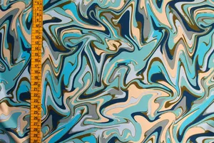 مموج نمط ملابس السباحة النسيج مخدر الطباعة الرياضية بطانة رخامية رخامية إعادة تدويرها ملابس السباحة محبوك - Product Image 4