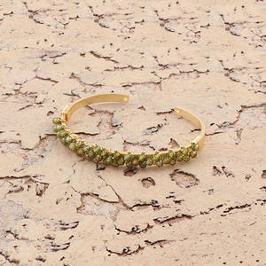 Minimalist <b>Carnelian</b> Beaded <b>Bracelet</b> Handmade Wire Wrapped Gemstone Bangle Gold Plated Adjustable Fashion Bangles - Product Image 4